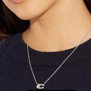 Coach Silver Necklace with C Pendant